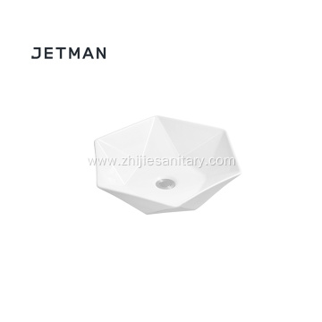 Irregular shape counter top ceramic basin